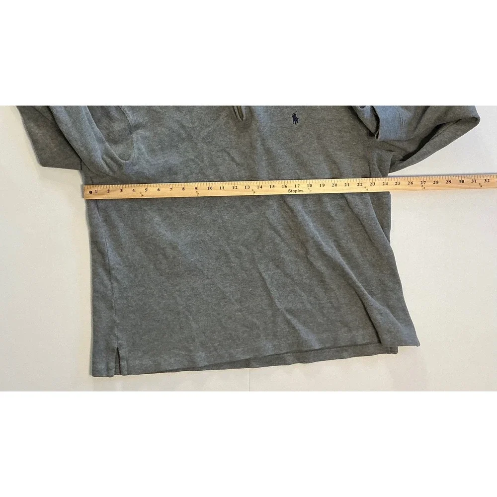 Polo by Ralph Lauren Gray Quarter-Zip Sweatshirt with Yale Sleeve Embroidery